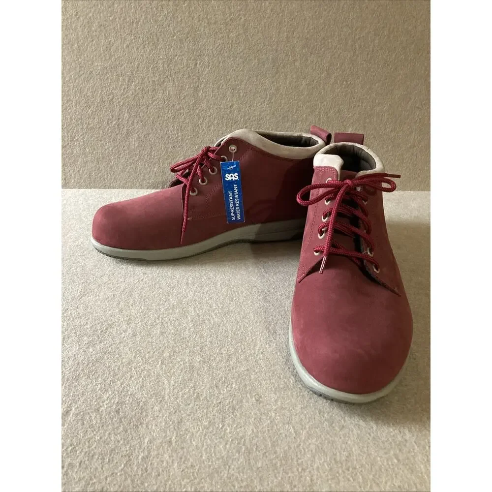 SAS‎ Gretchen Ankle Boot Women’s Sz 9.5 New Maroon Red Water Slip Resistant